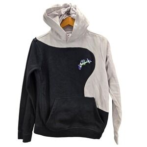 Nike Kids Hoodie Pullover Black Light Gray Space Galaxy Graphic Colorblock XL
